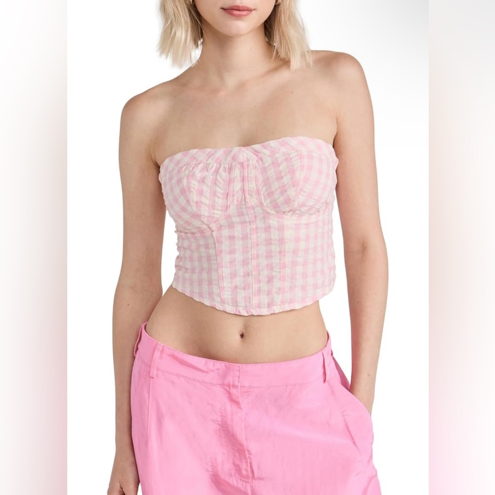 🩷🌸 HOST PICK 🩷🌸Free People Women's Leilani Gingham Tube Top NWT XL